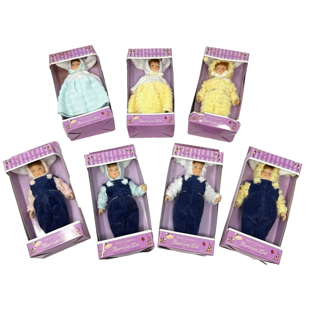 Barbara Lee Sweet Petite Collection Porcelain Dolls Lot 7 Boxed Vintage Ltd Ed